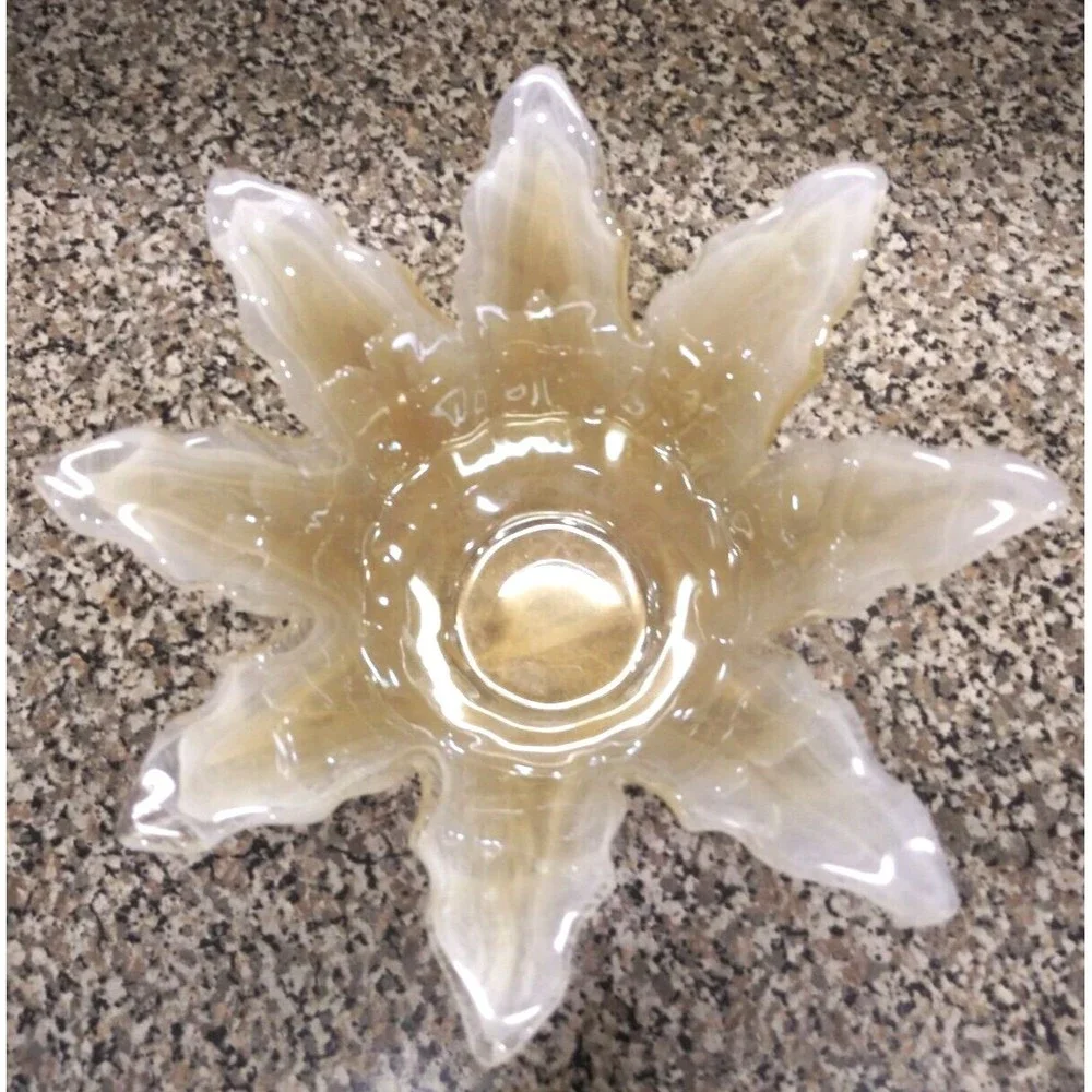 MURANO Italy Art Glass Hand Blown Flower Tealight/Votive Candle Holder NWT - Picture 2 of 5